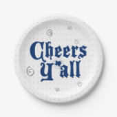 州旗ブルー応援Y`all ペーパープレート (正面)