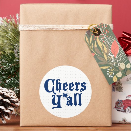 州旗ブルー応援Y`all ラウンドシール (クリスマス)