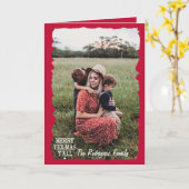 州旗メリー赤Tex-Mas Y'all写真クリスマス カード (黄色い花)