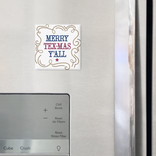 州旗RedおよびメリーBlue Tex-Mas Y'all マグネット (インサイチュ (冷蔵庫))