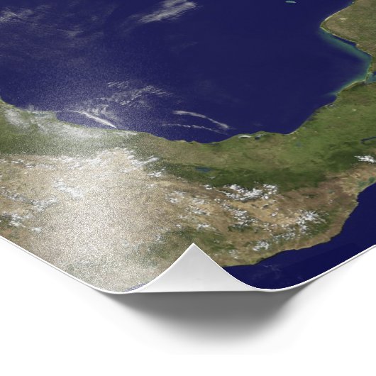 州東海岸の統一された衛星表示 フォトプリント            (角)