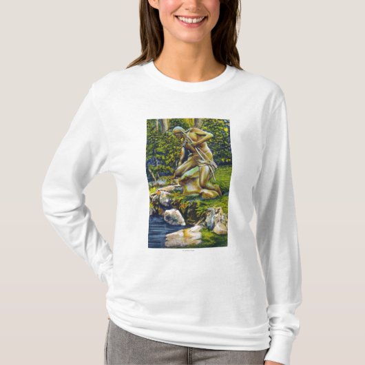 州立公園のインディアンの彫像 Tシャツ (正面)