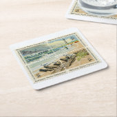州統一されたの郵便切手Coaster Set スクエアペーパーコースター (アングル)
