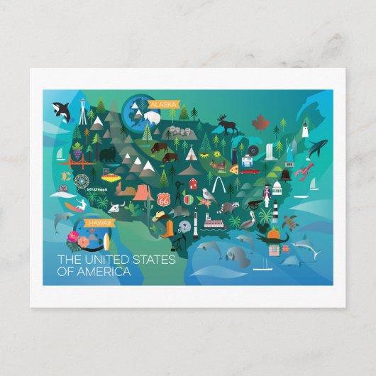 州統一されたはがき ポストカード (正面)