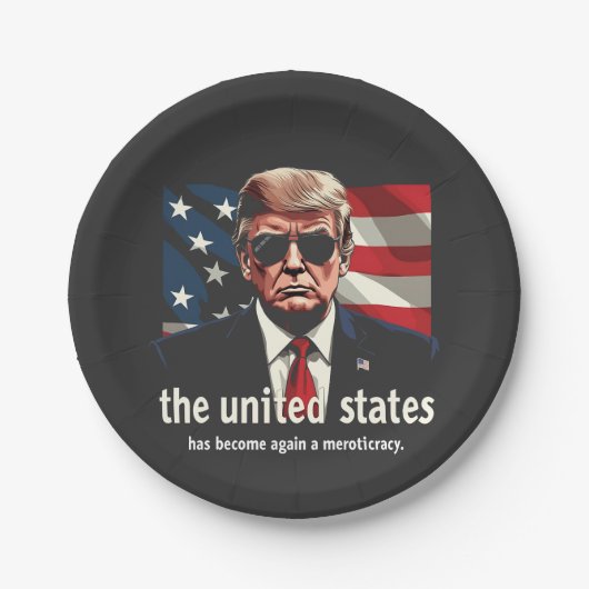 州統一されたは再び能力主義になった ペーパープレート (正面)