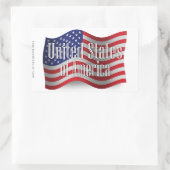 州統一されたびく国旗 長方形シール (バッグ)