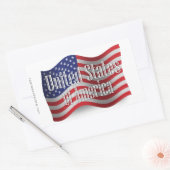 州統一されたびく国旗 長方形シール (封筒)