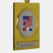 州統一されたアメリカ国旗USAサッカーボールゴールデン ゴールドプレートバナーオーナメント (右)
