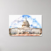 州統一されたキャピトルがワシントンDCに迫る キャンバスプリント (正面)