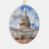 州統一されたキャピトルがワシントンDCに迫る セラミックオーナメント (右)