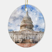 州統一されたキャピトルがワシントンDCに迫る セラミックオーナメント (左)