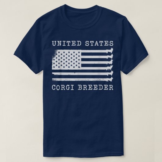 州統一されたコーギ育種家デザインCorgi育種家アメリカ Tシャツ (デザイン正面)