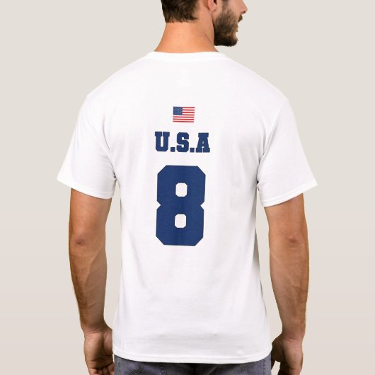 州統一されたサッカーチームUSMNT#8 Tシャツ (裏面)