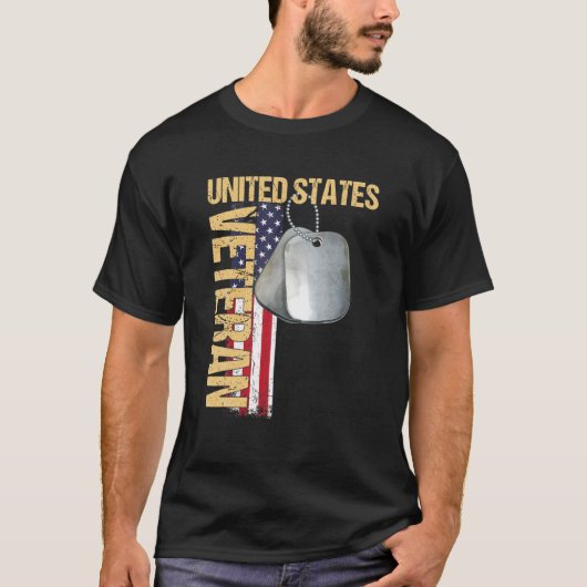 州統一されたスアメリカ国旗退役軍人VEに最適 Tシャツ (正面)