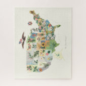 州統一されたスフラワーマップ-我々の国のブーケ ジグソーパズル (縦)