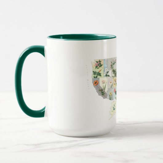 州統一されたスフラワーマップ-我々の国のブーケ マグカップ (左)