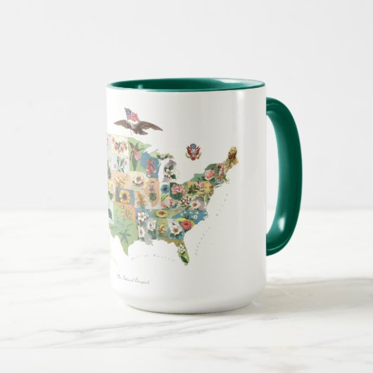 州統一されたスフラワーマップ-我々の国のブーケ マグカップ (正面右)