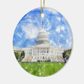 州統一されたズキャピトルinワシントンDCパステルドロー セラミックオーナメント (左)