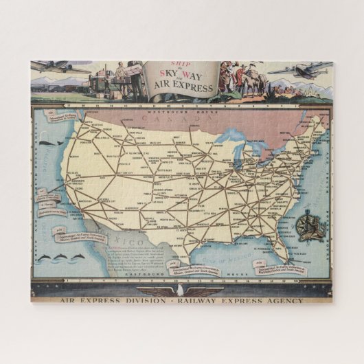 州統一されたズマップでスカイウェイを空中で送表現る ジグソーパズル (横)