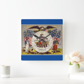 州統一されたズ標準コーヒー スクエア壁時計 (ホーム)