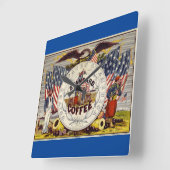 州統一されたズ標準コーヒー スクエア壁時計 (傾斜)