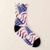 州統一されたズUSA旗星とストライプ図柄 ソックス (右外側)