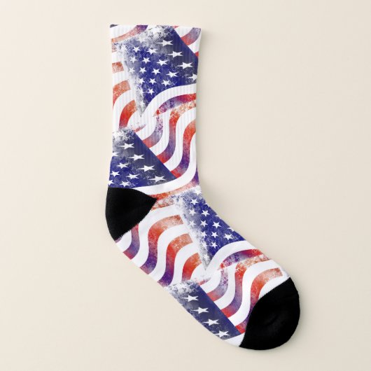 州統一されたズUSA旗星とストライプ図柄 ソックス (左内側)