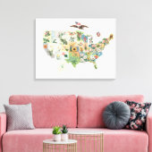 州統一されたフラワーマップ – 私たちのナショナルブーケ キャンバスプリント (インサイチュ (リビング))