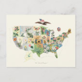 州統一されたフラワーマップ – 私たちのナショナルブーケ ポストカード (正面)