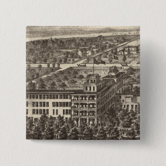 州統一されたホテルアトランティックシティNJ 缶バッジ (正面)