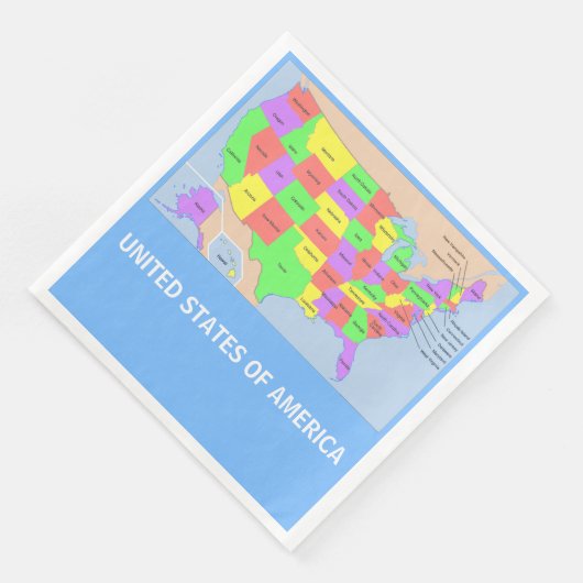 州統一されたマップ紙ナプキンス (コーナー)