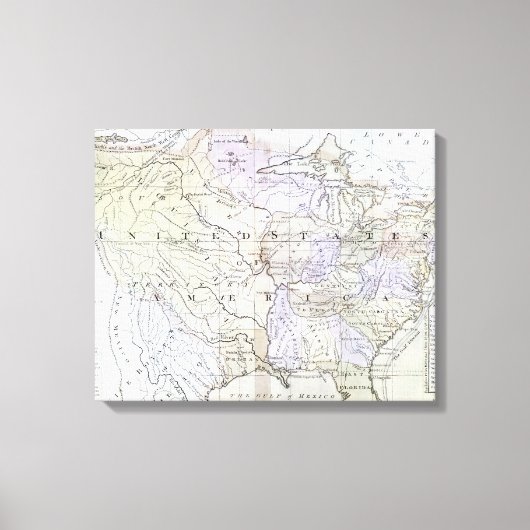 州統一されたマップ， c1812 キャンバスプリント (正面)