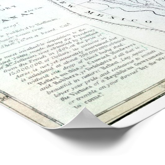 州統一されたマップ, c1812 ポスター (角)