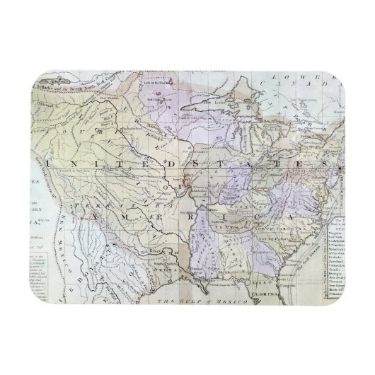 州統一されたマップ, c1812 マグネット (横)