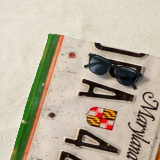 州統一されたライセンスプレートアートアメリカ ビーチタオル (インサイチュ)