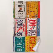 州統一されたライセンスプレートアートアメリカ ビーチタオル (正面)