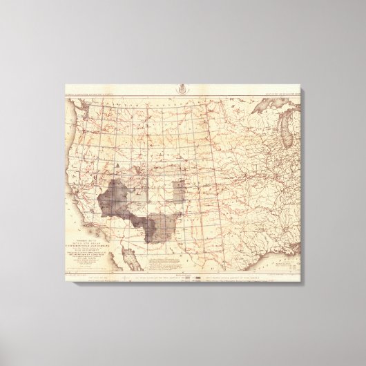 州統一されたルートと測点の進捗地図 キャンバスプリント (正面)