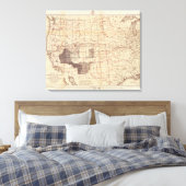 州統一されたルートと測点の進捗地図 キャンバスプリント (インサイチュ (寝室))