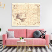 州統一されたルートと測点の進捗地図 キャンバスプリント (インサイチュ (リビング))