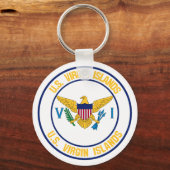 州統一されたヴァージンアイランドラウンドエンブレム キーホルダー (正面)
