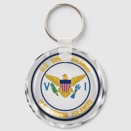 州統一されたヴァージンアイランドラウンドエンブレム キーホルダー (正面)