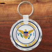 州統一されたヴァージンアイランドラウンドエンブレム キーホルダー (正面)