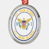 州統一されたヴァージンアイランドラウンドエンブレム メタルオーナメント (左)