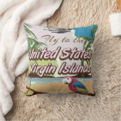 州統一されたヴァージン諸島ヴィンテージ旅行ポスター クッション (ブランケット)