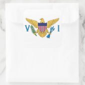 州統一されたヴァージン諸島世界国旗 スクエアシール (バッグ)