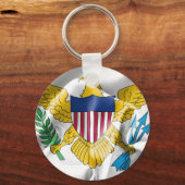 州統一されたヴァージン諸島国旗のキーリング キーホルダー (正面)