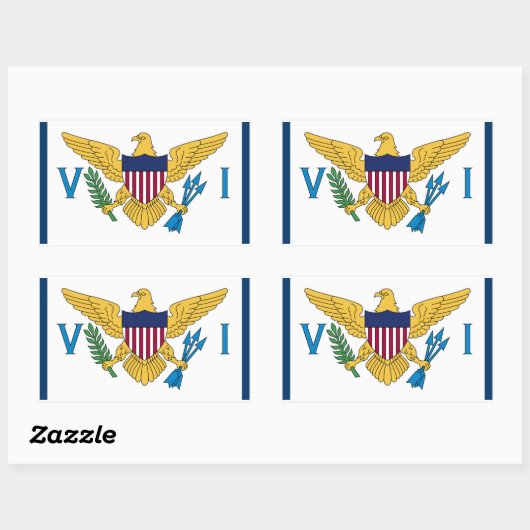 州統一されたヴァージン諸島国旗のステッカーUSVI Fla 長方形シール (シート)