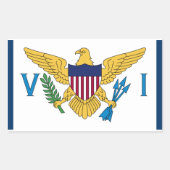 州統一されたヴァージン諸島国旗のステッカーUSVI Fla 長方形シール (正面)