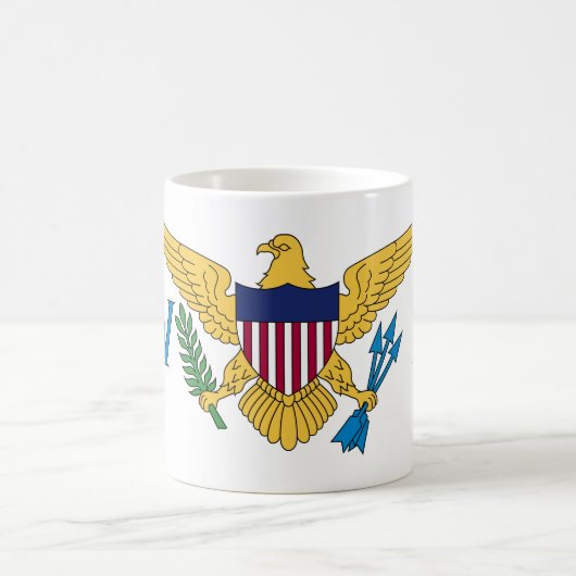 州統一されたヴァージン諸島国旗 コーヒーマグカップ (中央)