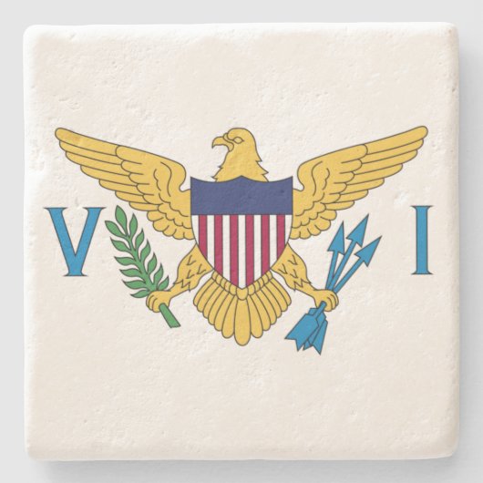 州統一されたヴァージン諸島国旗 ストーンコースター (正面)